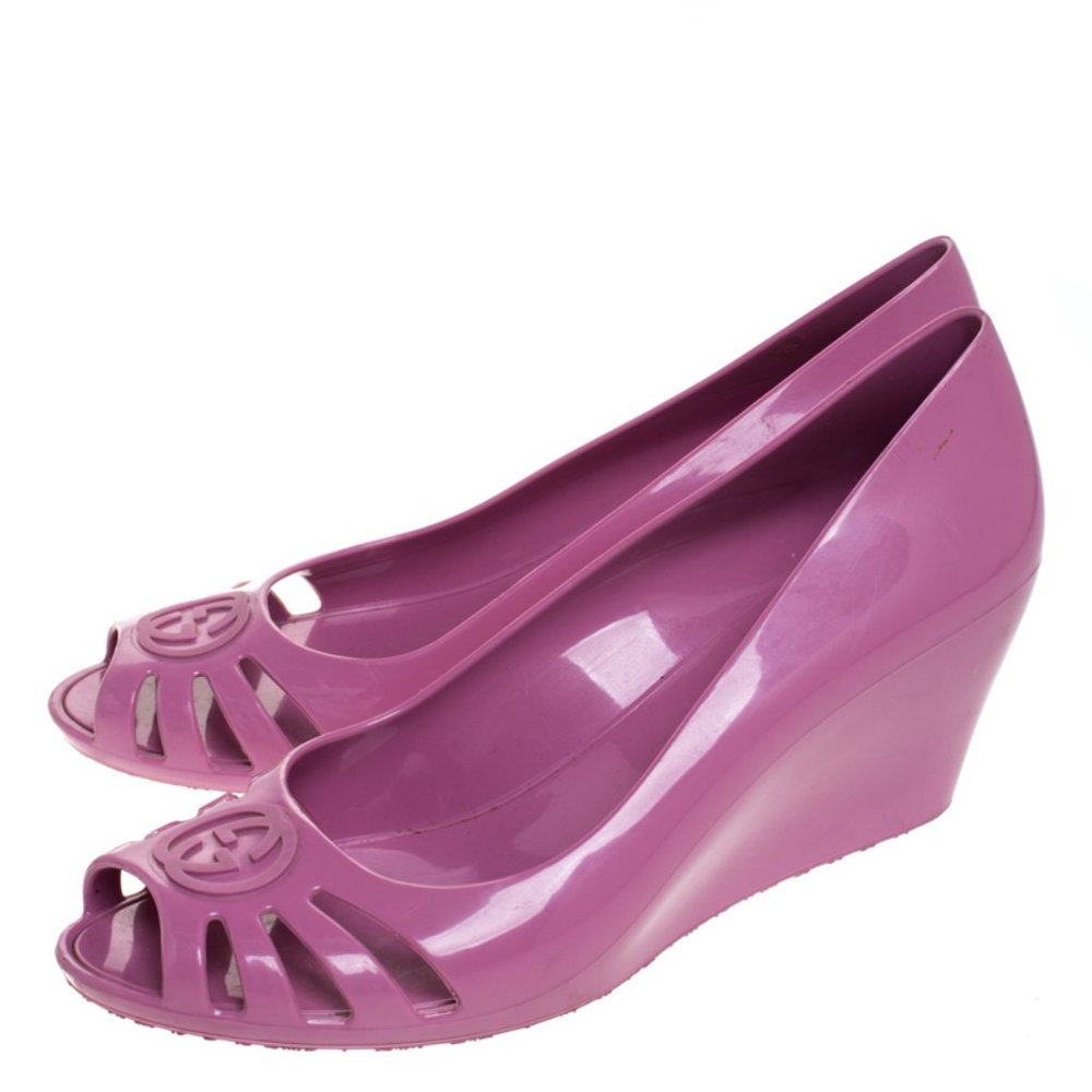 Gucci Marola Rubber Wedge in Fresia Rose - Picture 2 of 4